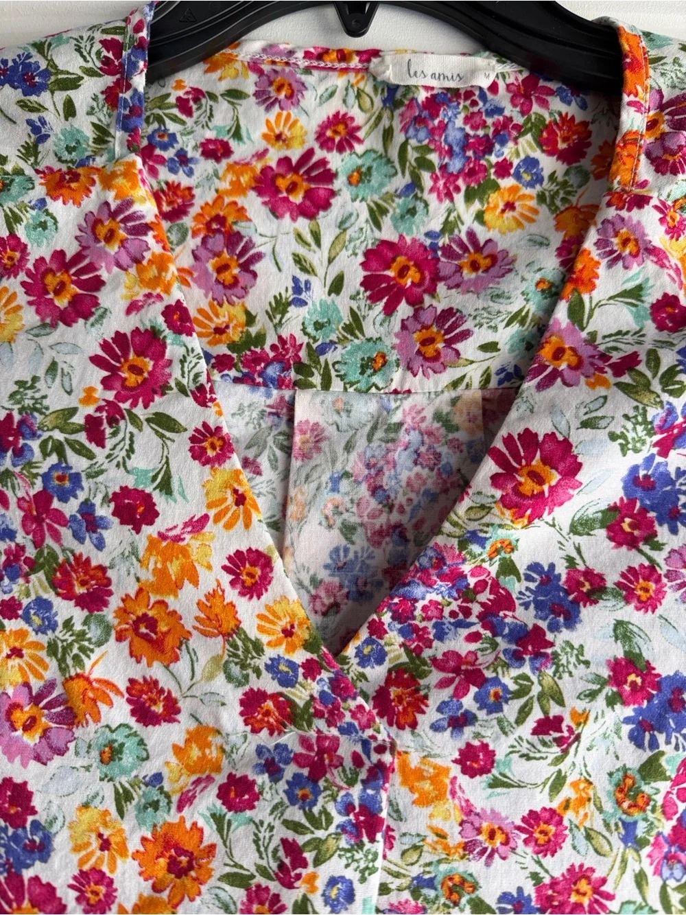 Les Amis Floral Cotton Blend Top - Multicolor - Picture 2 of 9